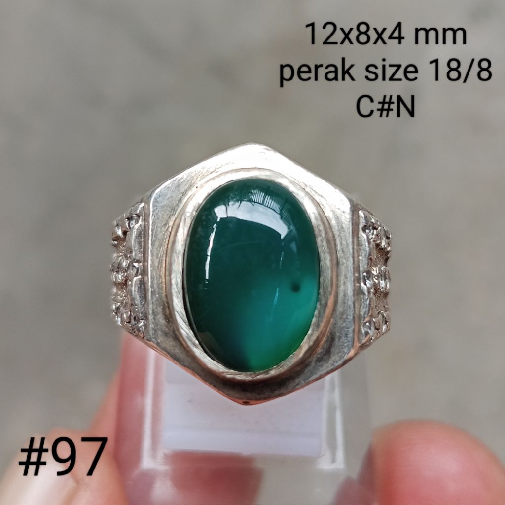 cincin perak, batu natural bacan Doko #97