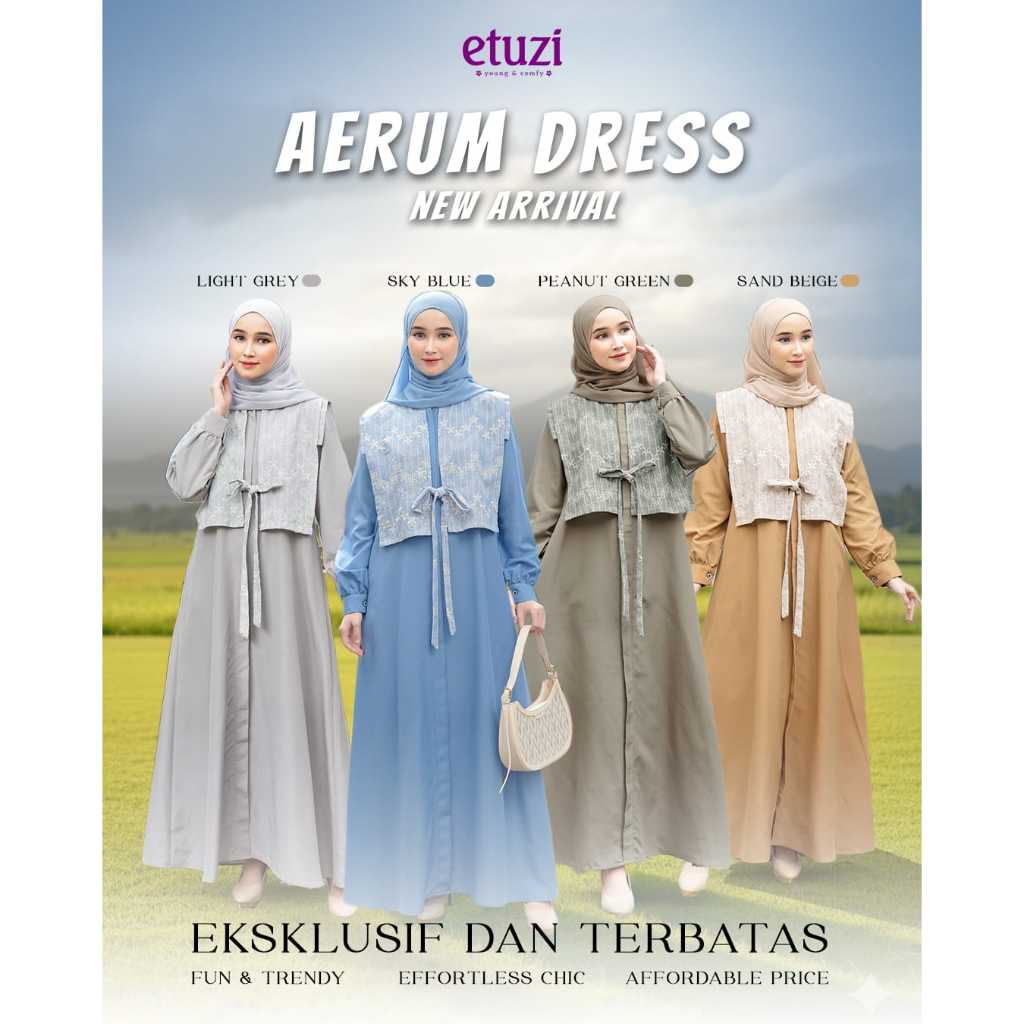 Etuzi - Aerum Dress/ Gamis Katun/ Gamis Remaja