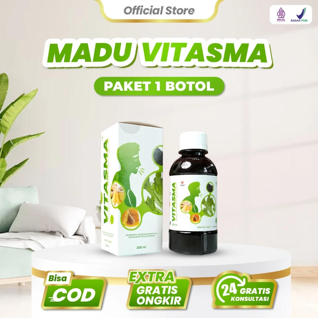 VITASMA Madu Herbal Batuk Sesak Napas Asma Obat Paru Bronkitis