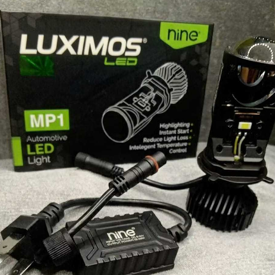 NINE MP1 H4 MINI PROJECTOR HI LOW UNTUK MOTOR MOBIL SUPER TERANG ORIGINAL LUMINOSLED BY NINE