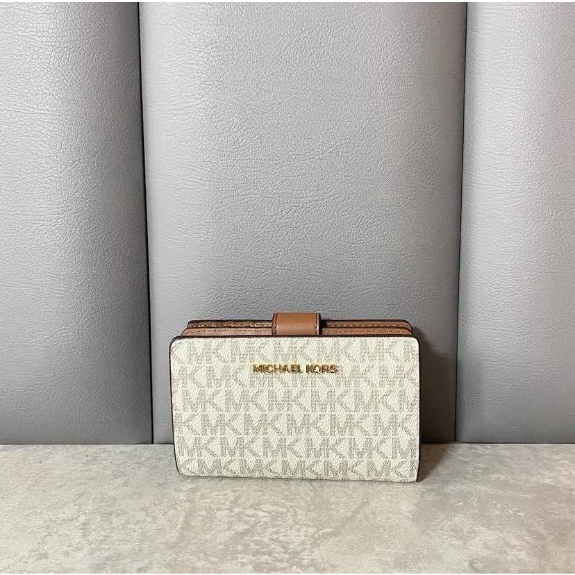 dompet lipat cewek kd010 Logo Wallet Vanilla  michael kors ready