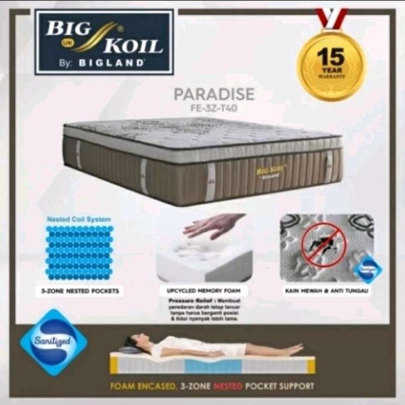 Big Koil Springbed PARADISE By Bigland (Foam Encasement) - Kasur Saja T40