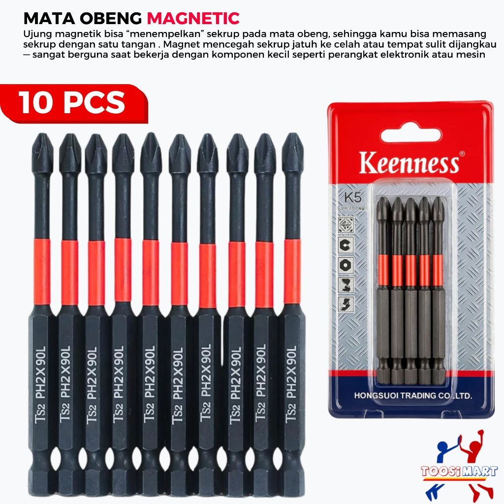 10pcs Mata bor Obeng Magnetik Set kepala mata obeng set Baja