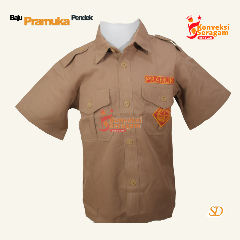 Baju Pramuka SD laki laki / perempuan Lengan Panjang dan Pendek Bahan Rapilo