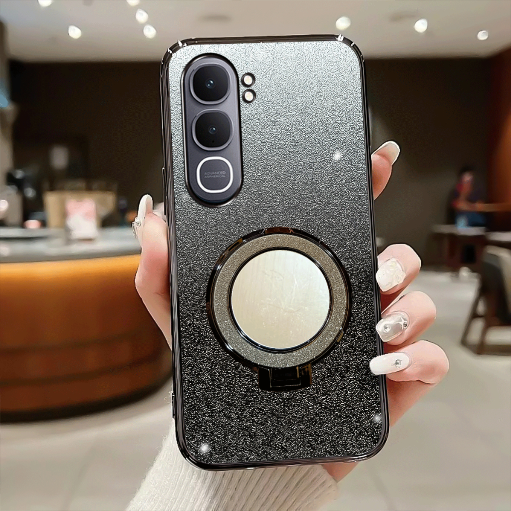 Case Vivo Y21d Y31 Softcase Blink Blink Luxury Glitter Silicon Ring Holder Miror