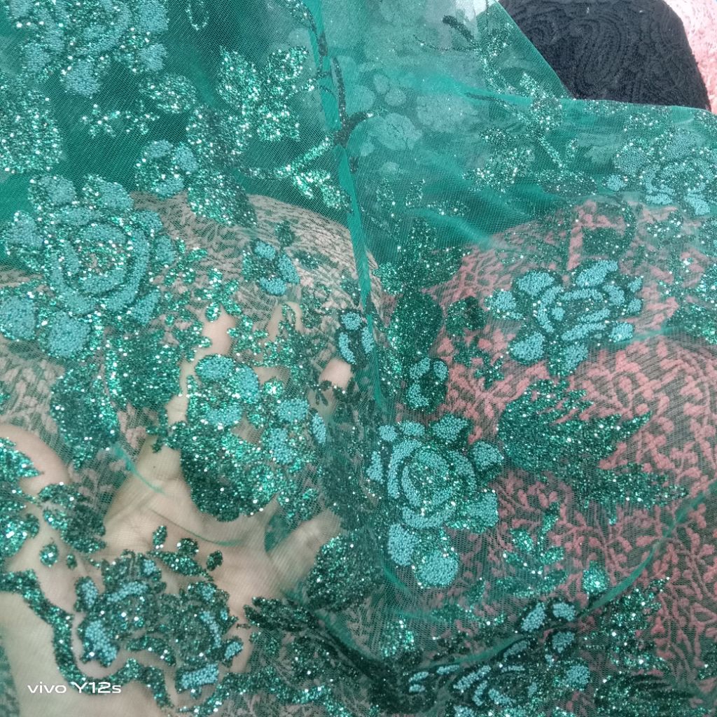 Kain Tile Geliter Motif / Harga 0.5m / Kain Tile Geliter Motif Meteran / Bahan Tile Geliter Motif / 