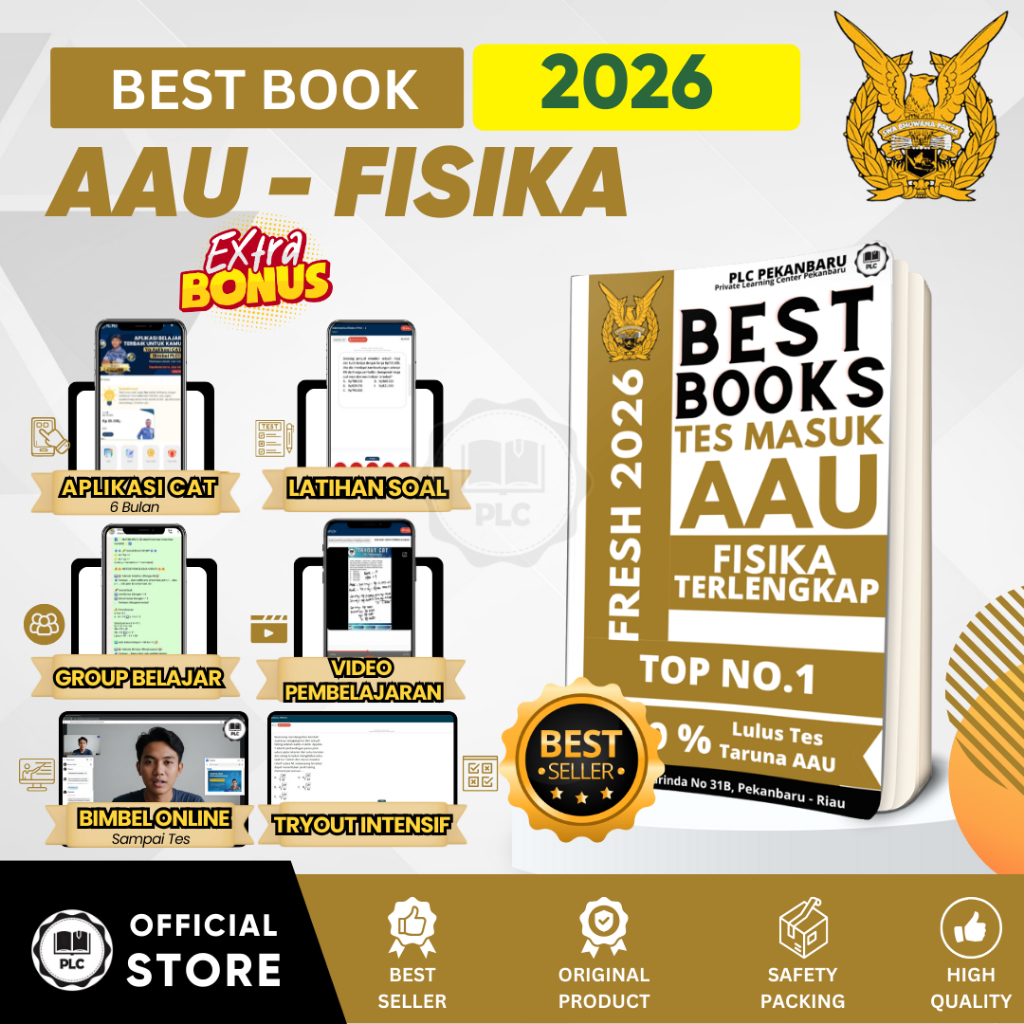 PLC - Buku Materi & Bank Soal Fisika Persiapan Tes Masuk AAU 2026