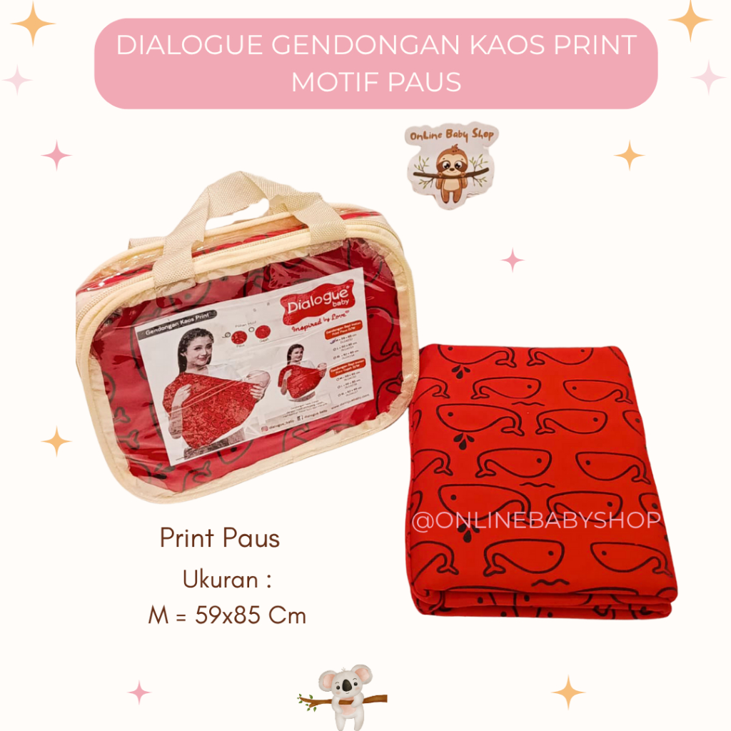 Dialogue Gendongan Kaos Print Motif Paus DLG4252