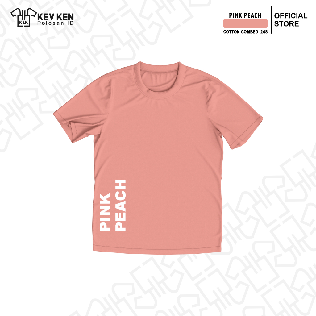 kaos polos cotton combed 24s pink peach pria wanita termurah