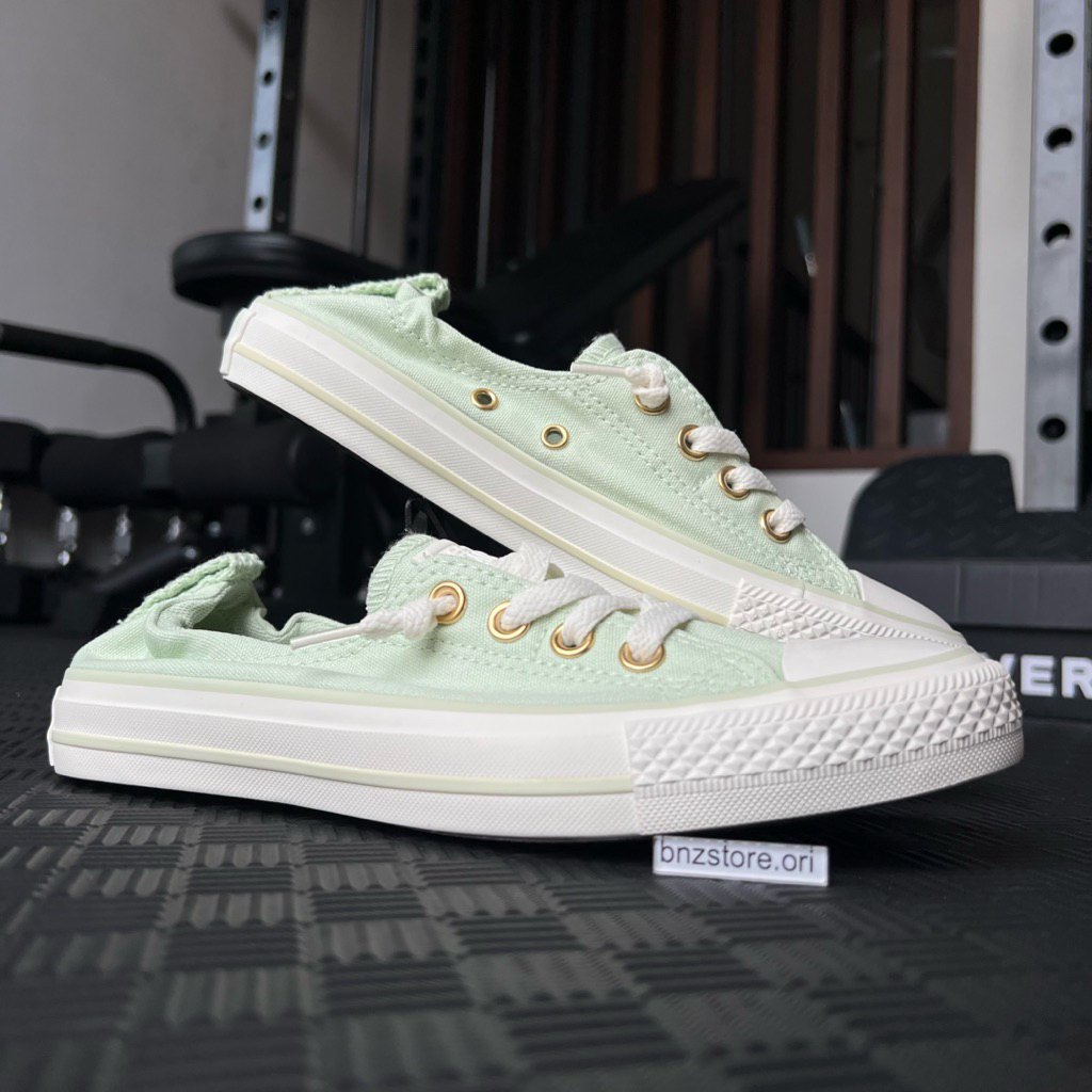 Sepatu Sneakers Wanita Converse CTAS Ox Shoreline Slip Fresh Green/Vintage White
