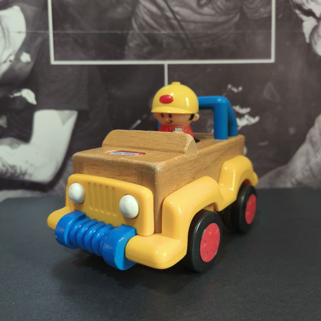 Mainan Mobil Vintage Little Tikes Wooden Yellow Car 2003 Original