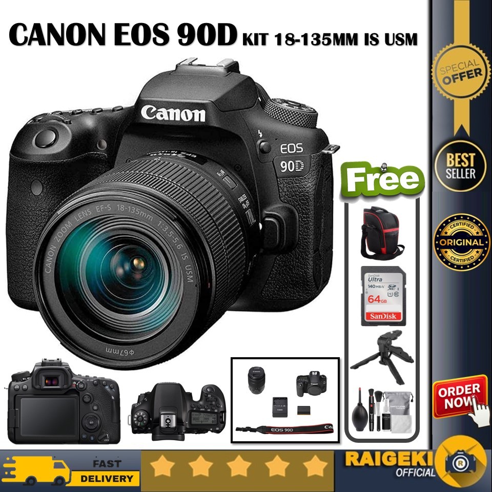 Canon EOS 90D 18-135MM IS USM - Garansi 1 Tahun