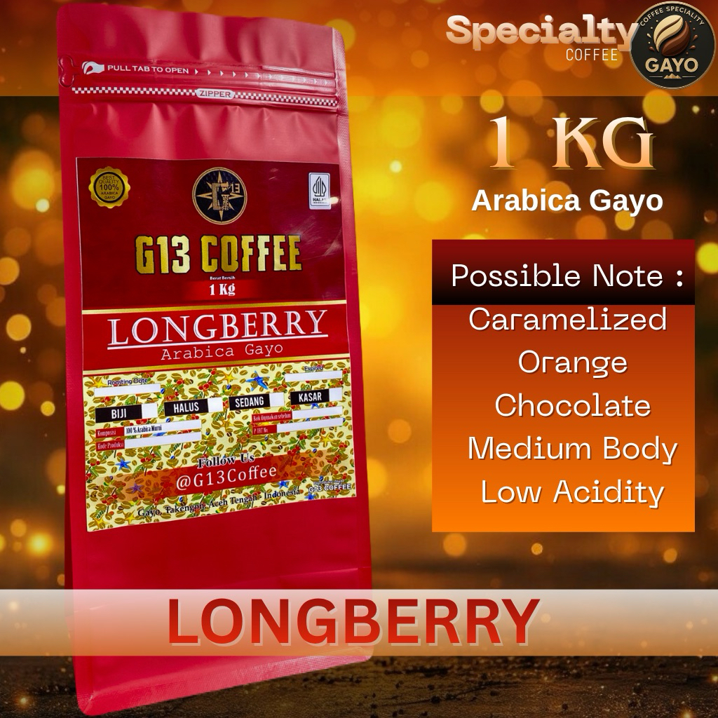 KOPI GAYO LONGBERRY ABYSSINIA ARABICA ARABIKA BIJI / BUBUK 1 Kg