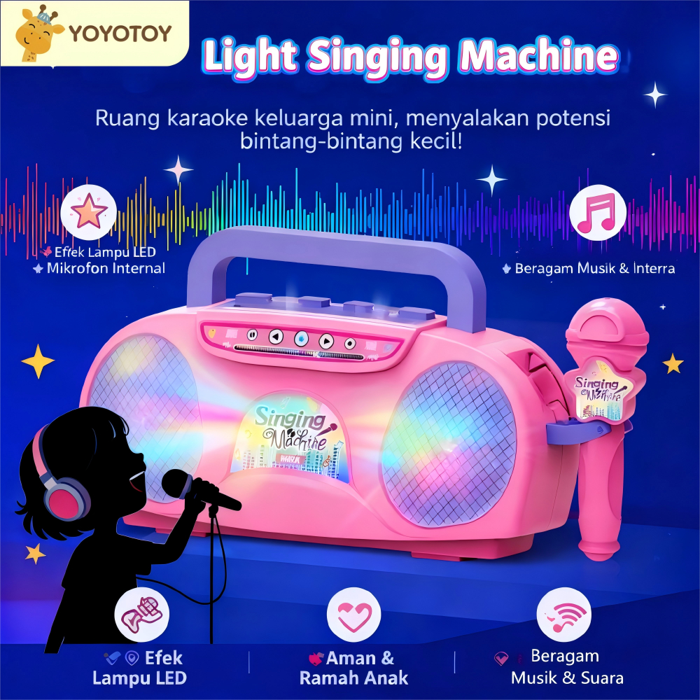 YOYOTOY Mainan Karaoke Anak Mic Karaoke Anak Mic Dan Musik Mainan Mainan Karaoke Anak Perempuan Deng