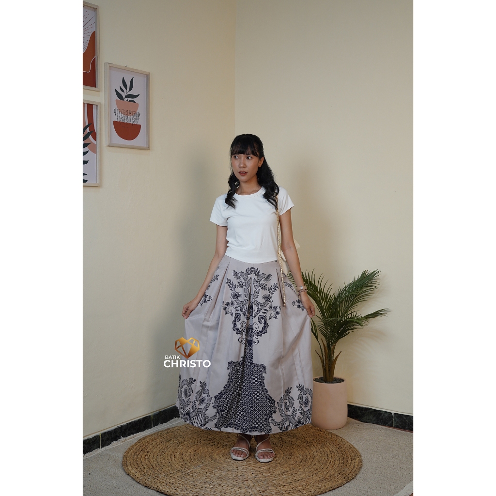 Rok Batik Panjang Wanita Batik Christo 1117 Model Kulot Lebar Bawahan Etnik Premium
