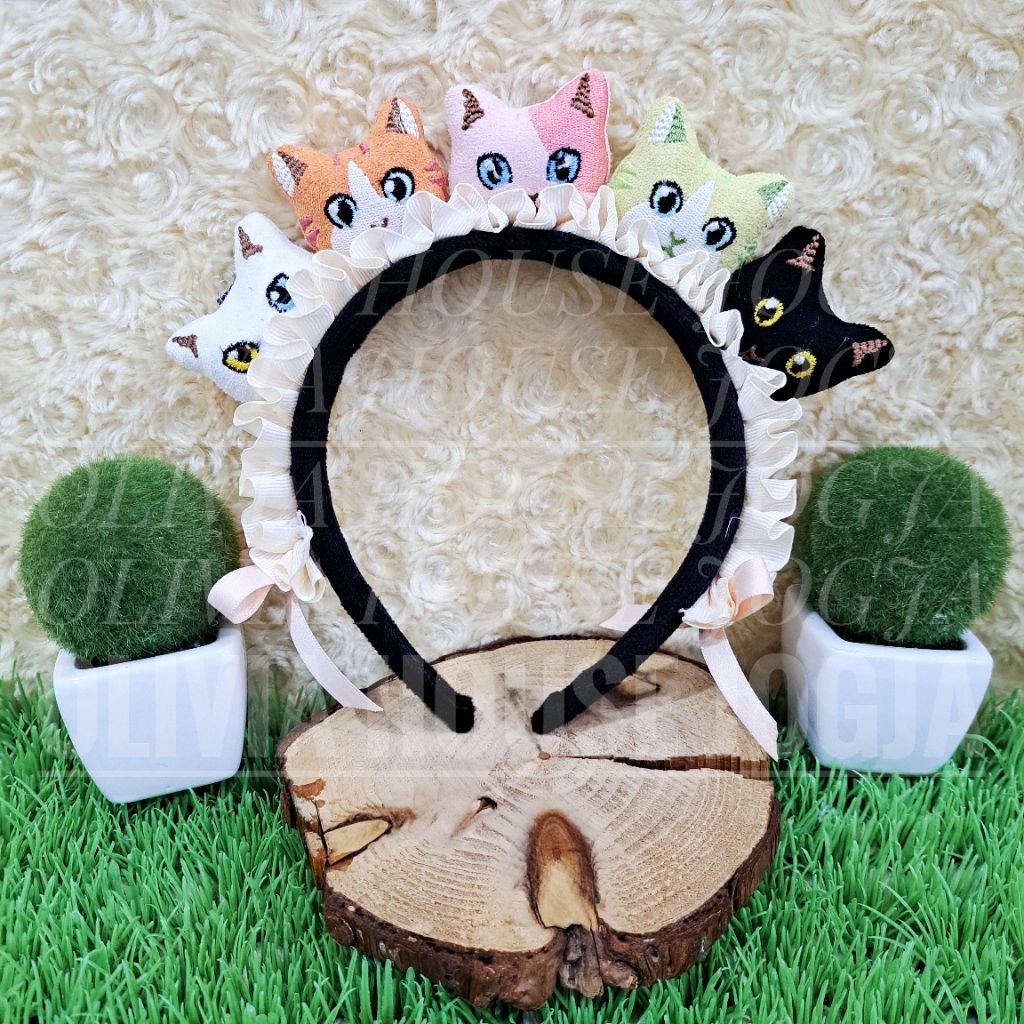 Bando Boneka Kucing Pita Bando Kucing Colorfull