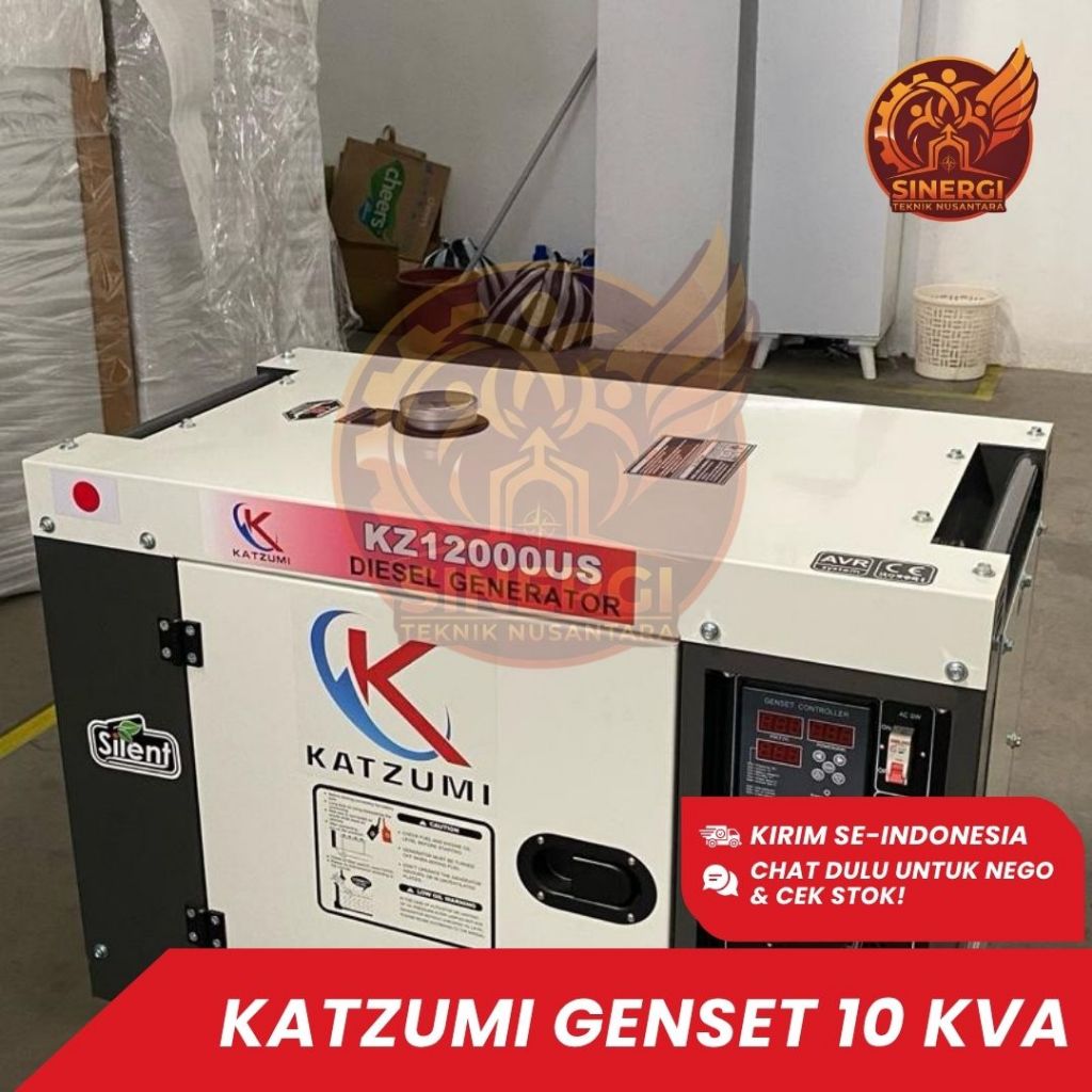 Genset KATZUMI KZ 12000 US | 10 kVA DISEL | Silent Type | 1 Phase 220V