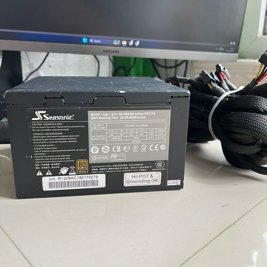 PSU GAMING SEASONIC 520W 80+ BRONZE MINUS