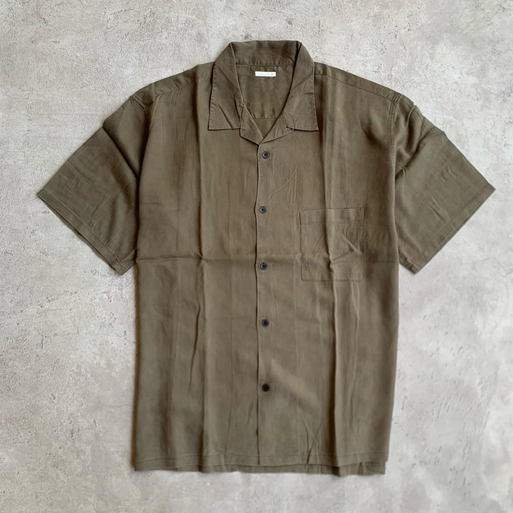 Open collar shirt GU By uniqlo Army