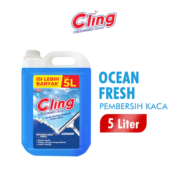 Cling Biru Pembersih Kaca Jerigen 5 Liter