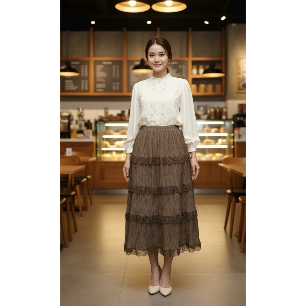 Rok Bkk renda bahan suede