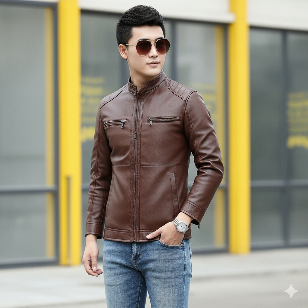Jaket Kulit Pria Detroit Work Style Motor Vintage Original