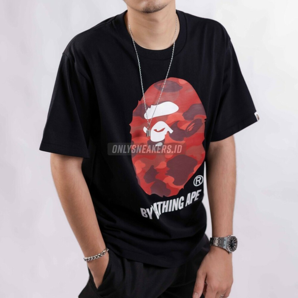 BAPE BIG APE HEAD RED BLACK TEE