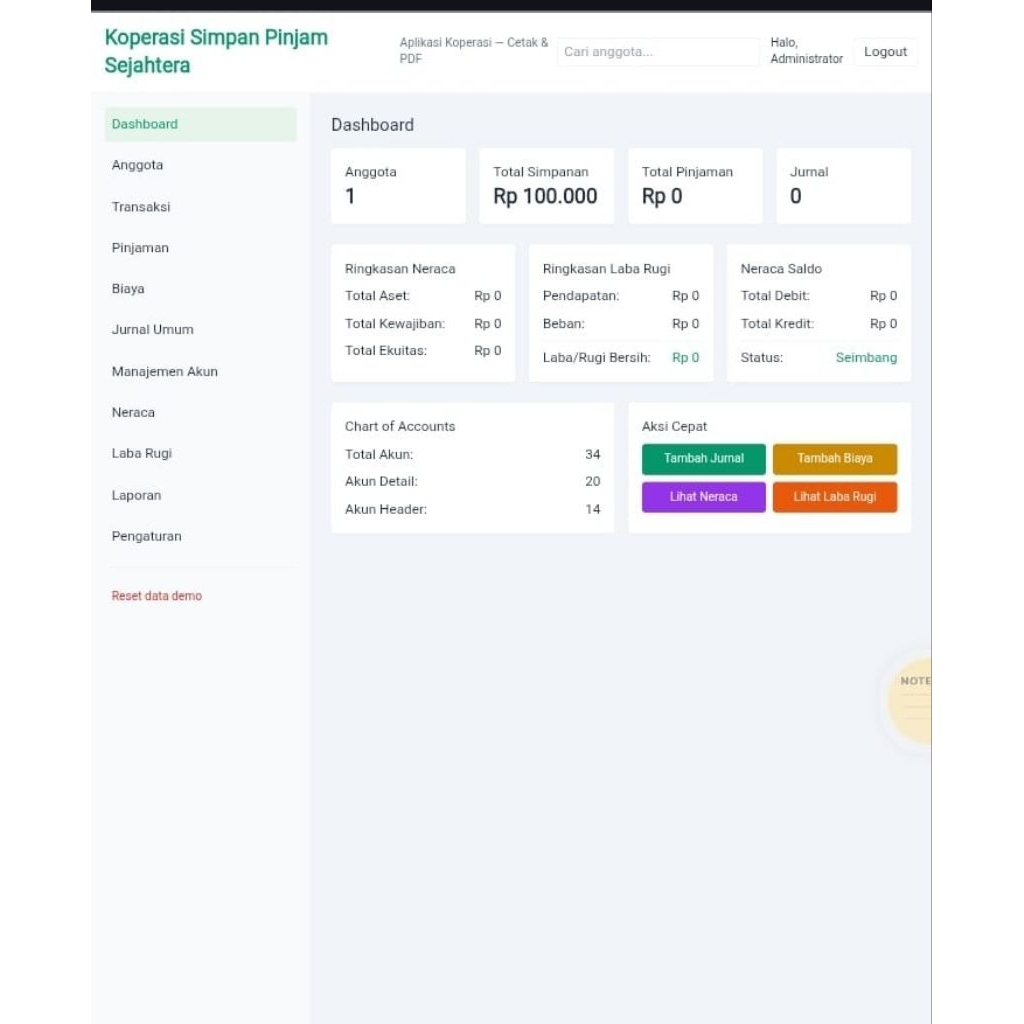 Aplikasi Koperasi Simpan Pinjam