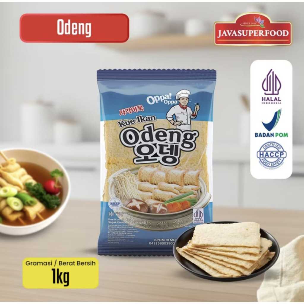 Frozen Odeng Oden Beku - Eomuk Korean Fish Cake - 1kg - Halal