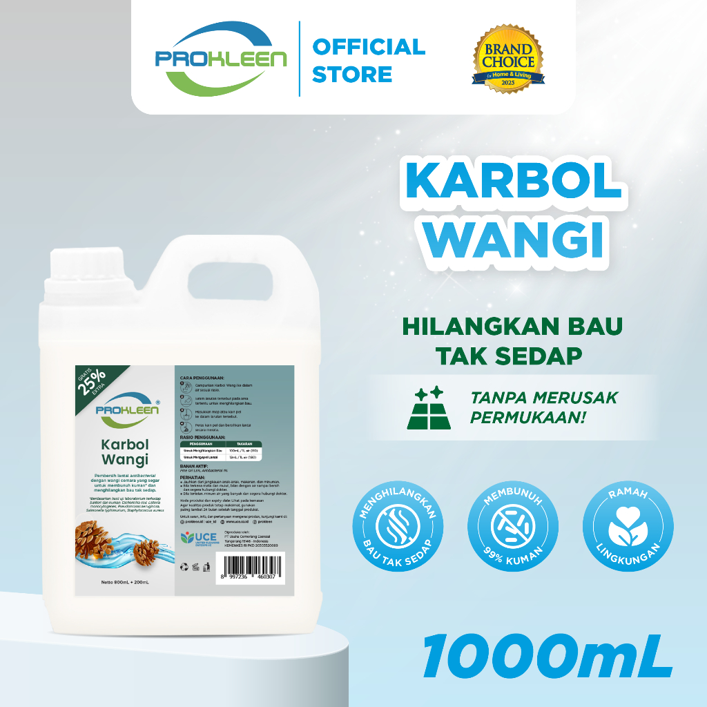 PROKLEEN Karbol Antibacterial Wangi Pine/Cemara 1000mL