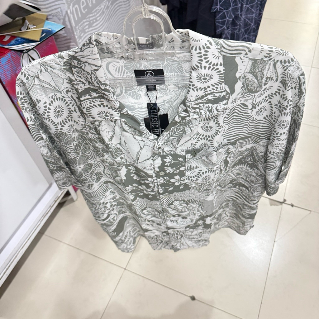 kemeja pria volcom original bali collage short sleeve shirt agave