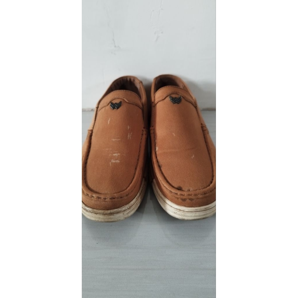 Sepatu Slip On Kasual Pria - "WATCHOUT" – Cokelat Tua size 40 Insole 26 cm