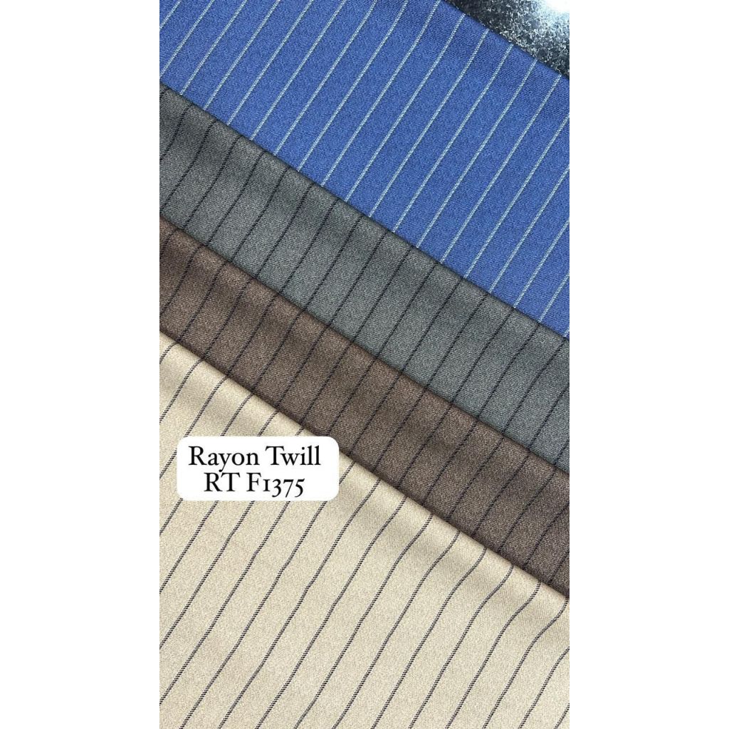 Kain Katun Rayon Twill Motif Salur Premium (0,5 Meter)