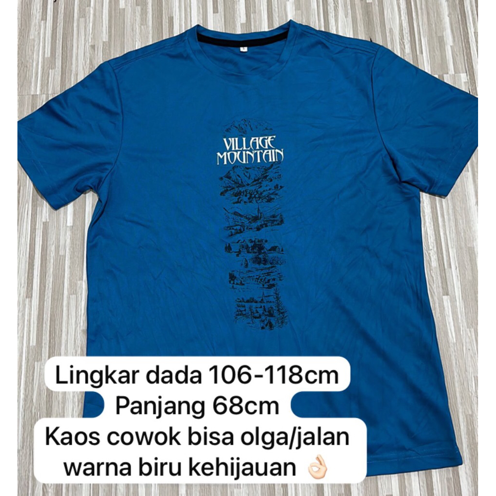Kaos cowok warna biru tosca