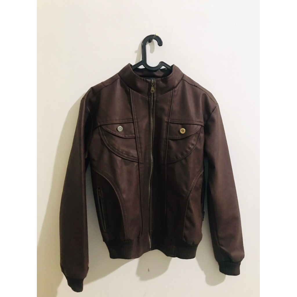 bomber kulit/leather jaket second