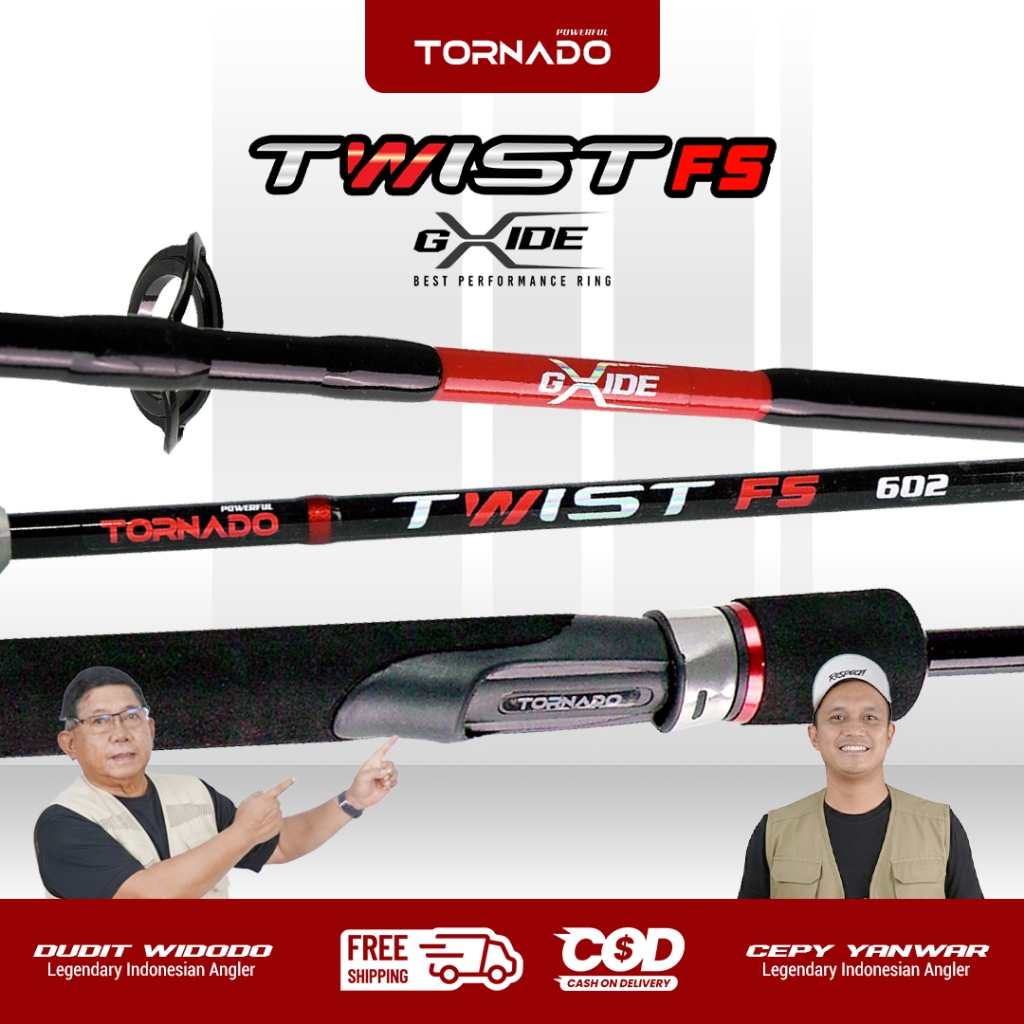 Tornado Twist FS - Joran Fiber Solid Lentur & Kuat | X-Guide Original | 150–210CM