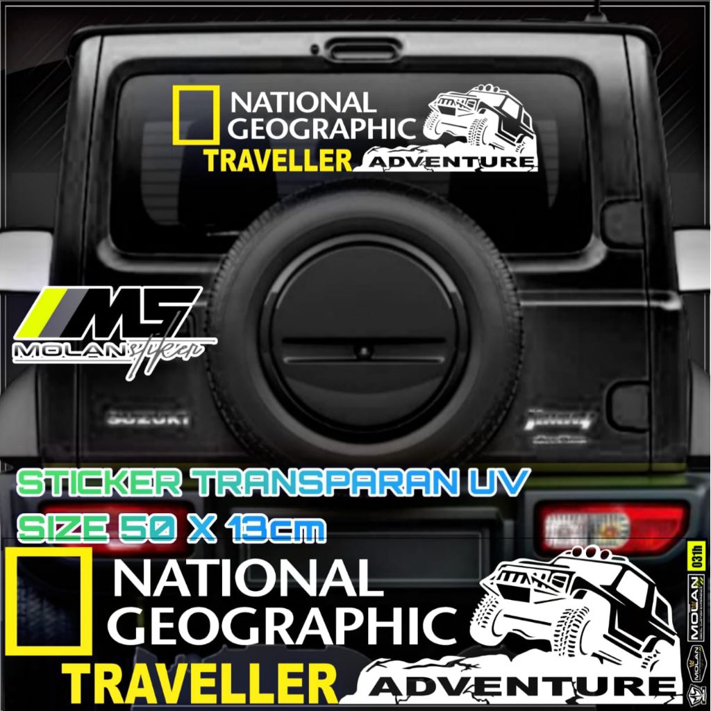 Sticker Transparan Uv Kaca Kabin Kap Bak Mobil Nat Geo Wild Traveller 50x13 Sticker Universal Semua 
