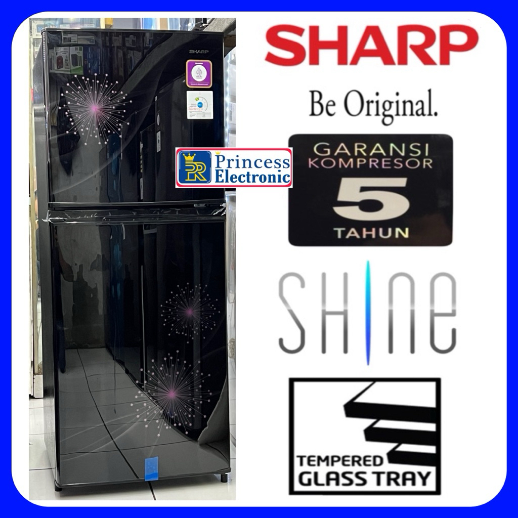 Sharp kulkas 2 pintu SJ 237 MG Tanpa Bunga Es