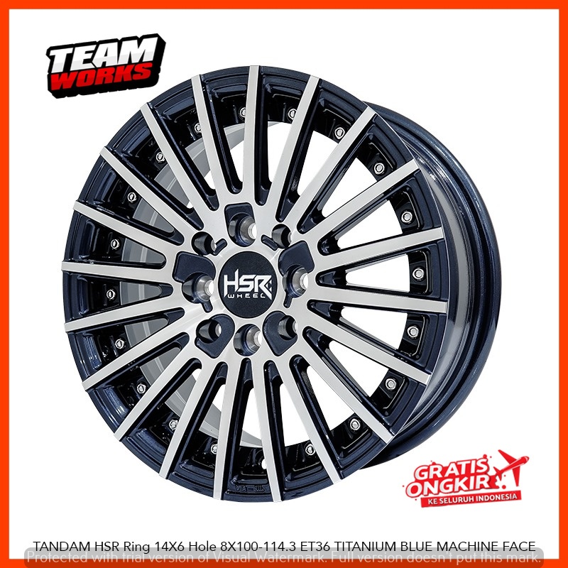 VELG MOBIL RACING RING 14 BUAT COROLLA CITY RS VELAK HSR TANDAM RING 14 LEBAR 6 ET36 TITANIUM BLUE
