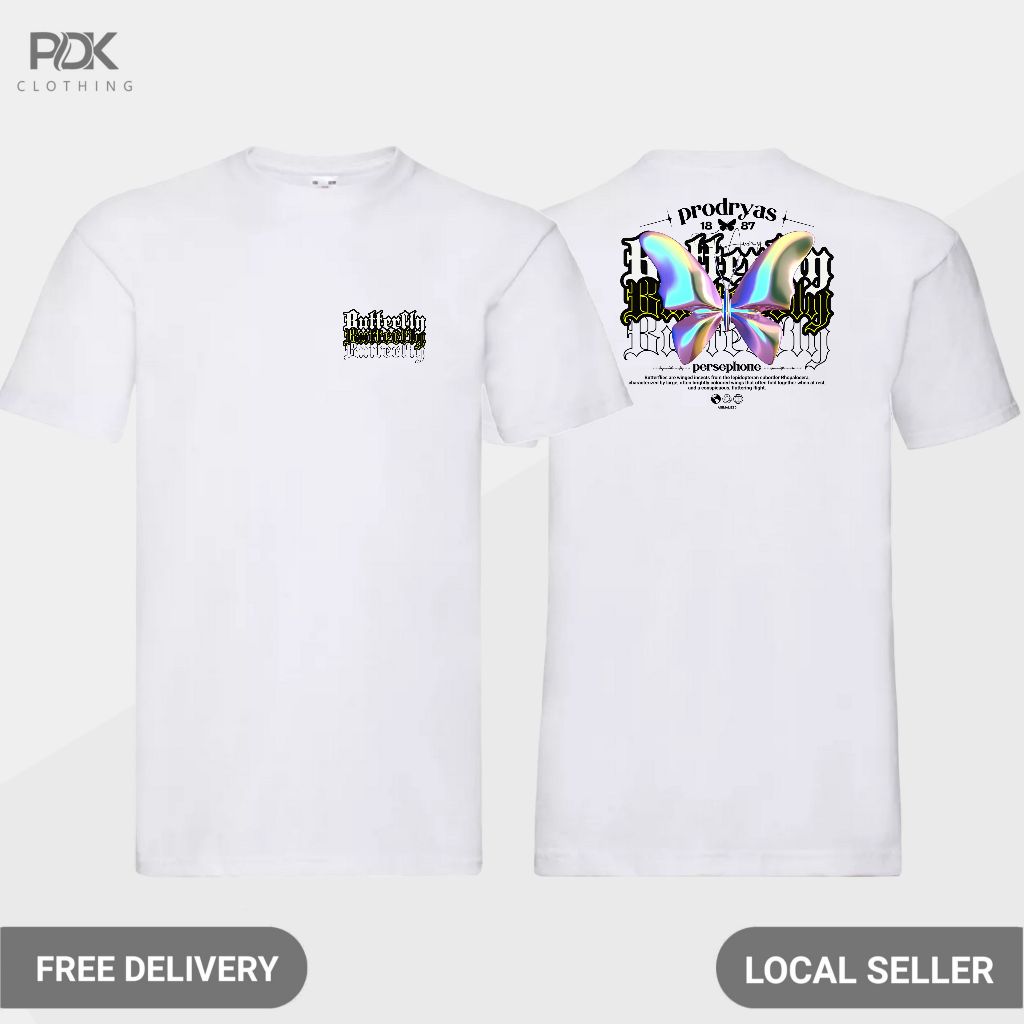 Animalized Kaos Pria Baju Kupu Kupu Butterfly Division Holographic Wings Prodryas