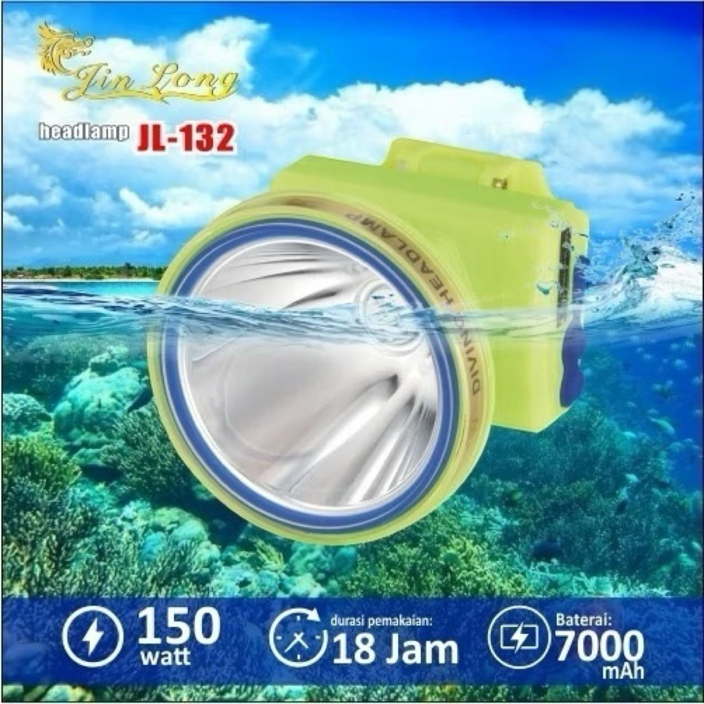 SENTER KEPALA WATERPROOF TAHAN AIR BATERAI TAHAN LAMA JINLONG JL-132