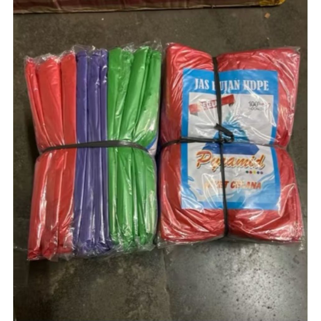 [TERMURAH] PYRAMID JAS HUJAN SETELAN PYRAMID WARNA (JAKET CELANA) SELUSIN 12 PCS