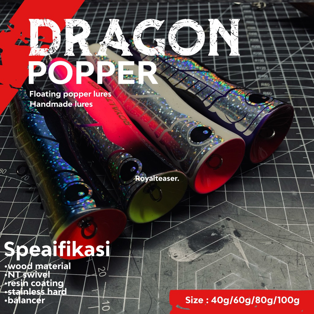 lure popper handmade |dragonpop|lurepopping|handmade royalteaser