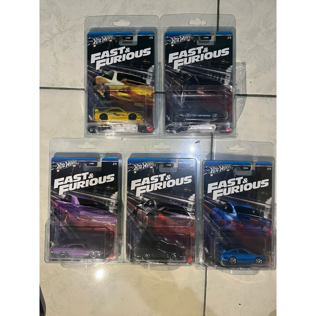 Paket Set Hotwheels Fast Furious Series Racing Skyline R33, Tomaso, Porsche, Chevy, Nissan 350z
