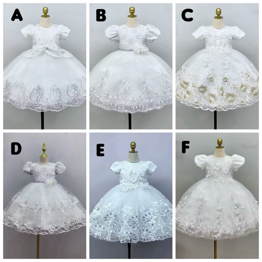 Terusan Putih Anak Gaun Pesta white Dress Premium Party Bunga Flower Ball Gown Impor Korea Cantik Br