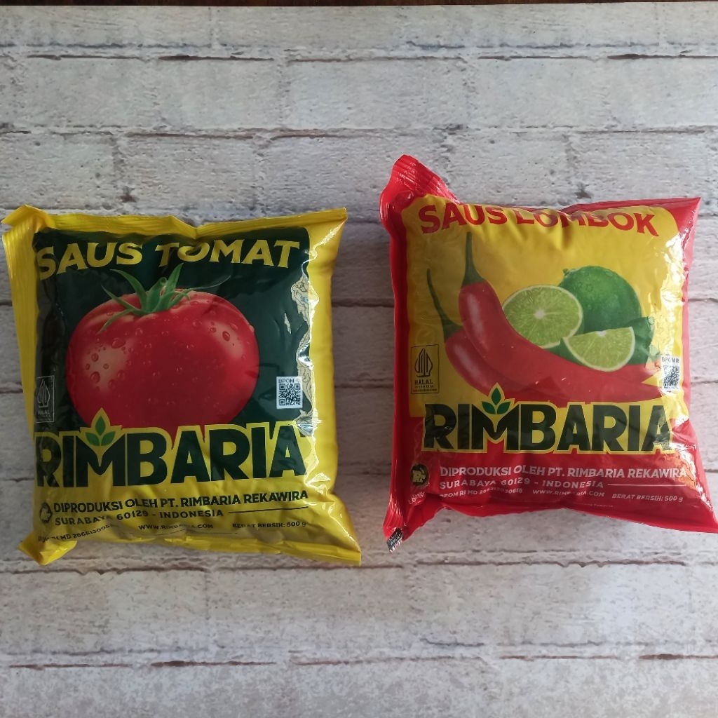 Saos tomat dan sambal rimba ria 500 gr / saos tomat dan sambal rimbaria / mix soas dan sambal rimbar
