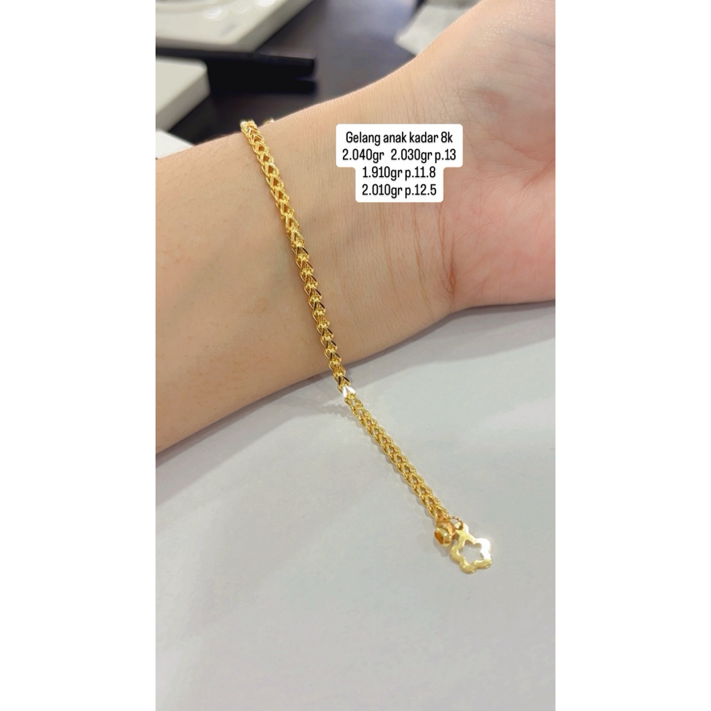 gelang anak emas kadar 375%
