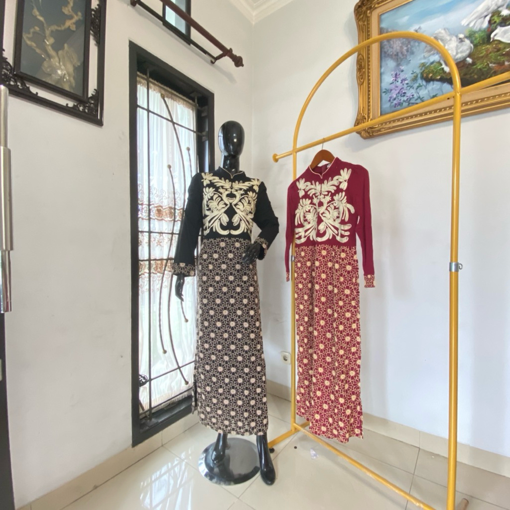 Gamis SNQ Mewah Murah Brokat Dada sampai Bawah