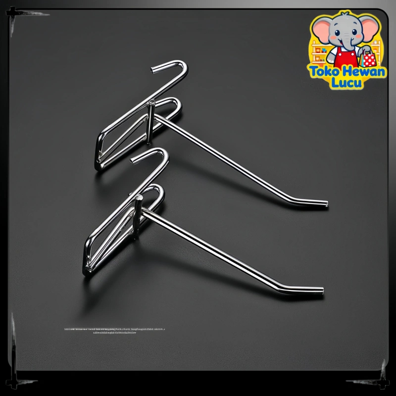 Cantolan Ram Hook Single Ram Perak Kawat Ram Aksesoris Cantolan Ram Chrome Besi Gantungan Aksesoris