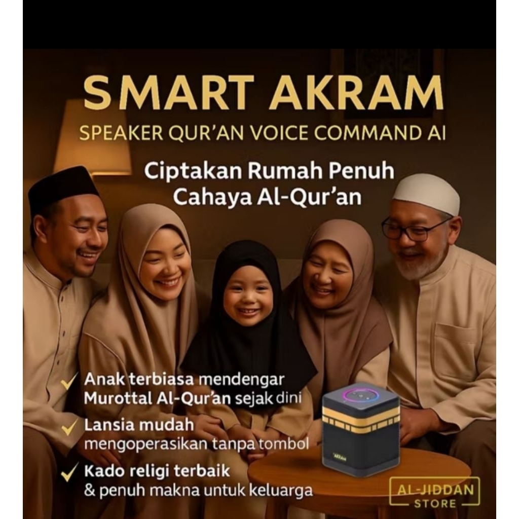 Speaker Murottal Quran Digital 30 Juz Smart Akram Voice Command Remote Kontrol Tanpa Tombol